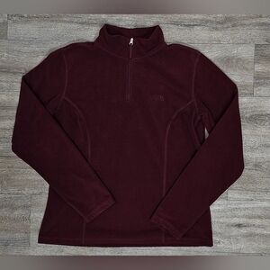The North Face Women's Deep Burgundy 1/4 Zip Fleece-Size Large
